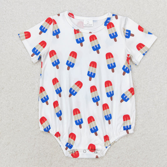 Baby Infant Todder Popstick Short Sleeve White Rompers