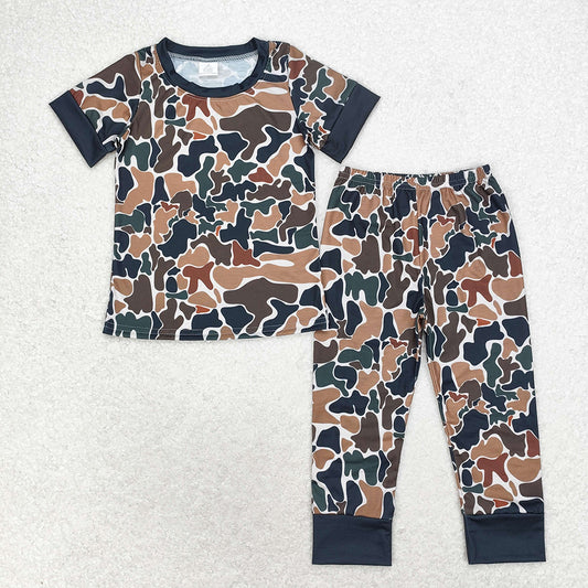 Baby Boys Brown Camo Shirt Pants Bamboo Pajamas Clothes Sets