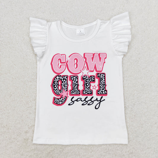 Baby Girls Cowgirl Sassy Flutter Sleeve Tee Shirts Tops