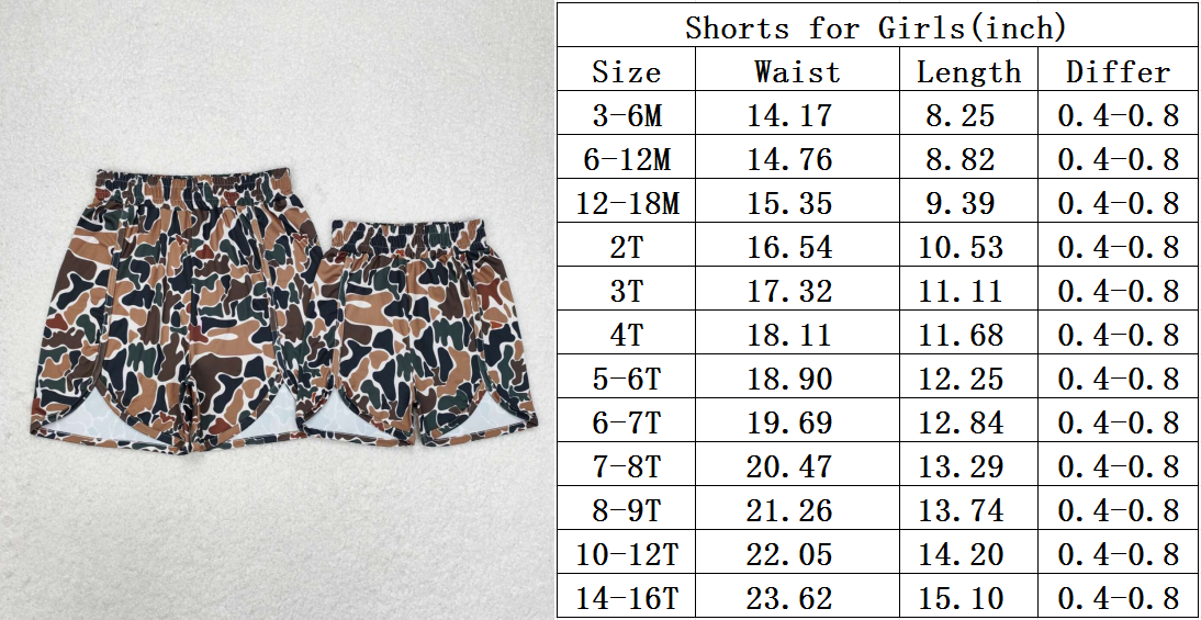 Mommy and Me Baby Girls Southern Wood Camo Summer Shorts Bottoms