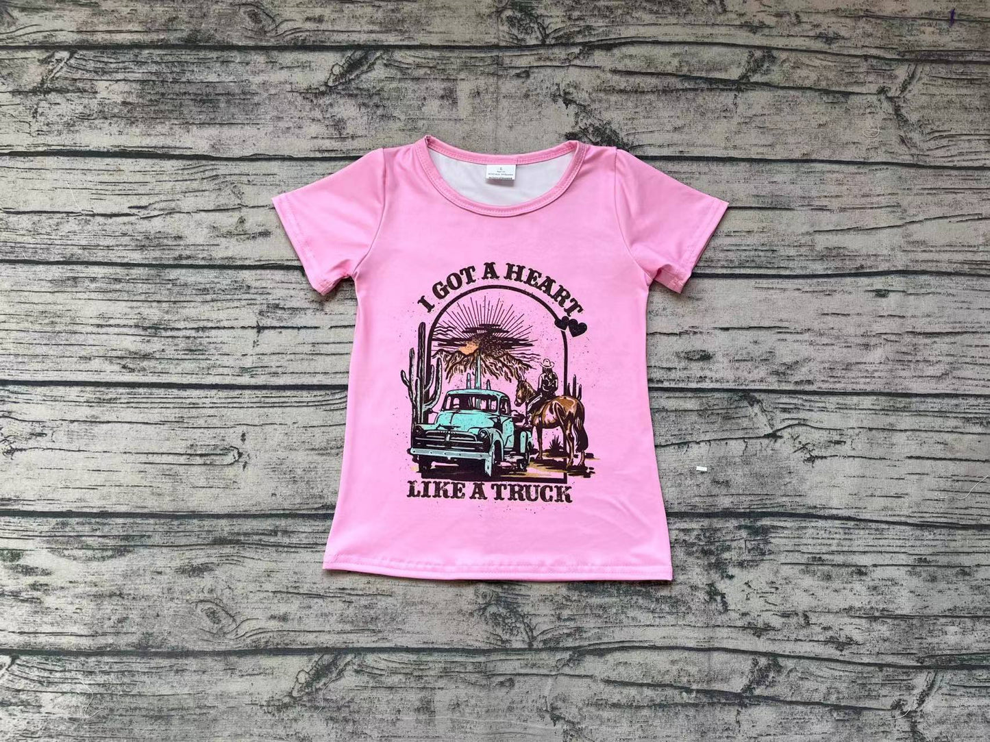 Baby Girls Valentines Pink Got Heart Like Truck Tee Shirts Tops