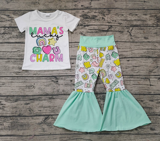 Baby Girls Mama's Charm Shirts Tops Bell Pants Clothes Sets