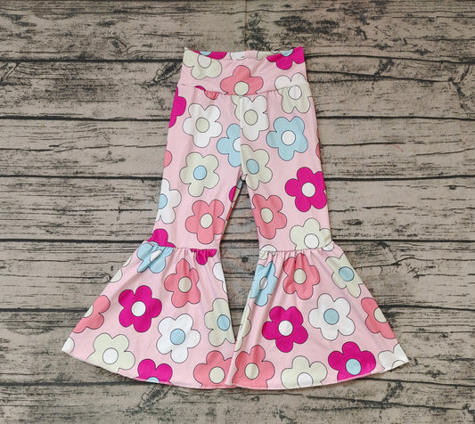 Baby Girls Spring Colorful Flowers Flare Bell Bottom Pants