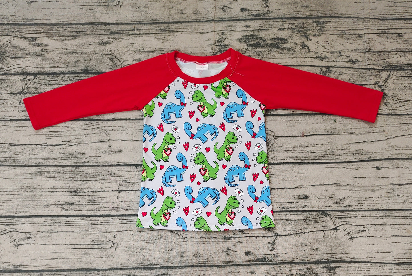 Baby Boys Valentines Long Sleeve Dinosaurs Tee Shirts Tops