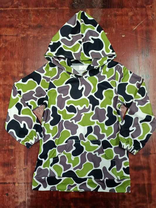 Baby Boys Green Camo Hooded Tops preorder(MOQ 5)