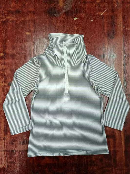 Baby Boys Grey Stripes Zip Pullovers Tops preorder(MOQ 5)