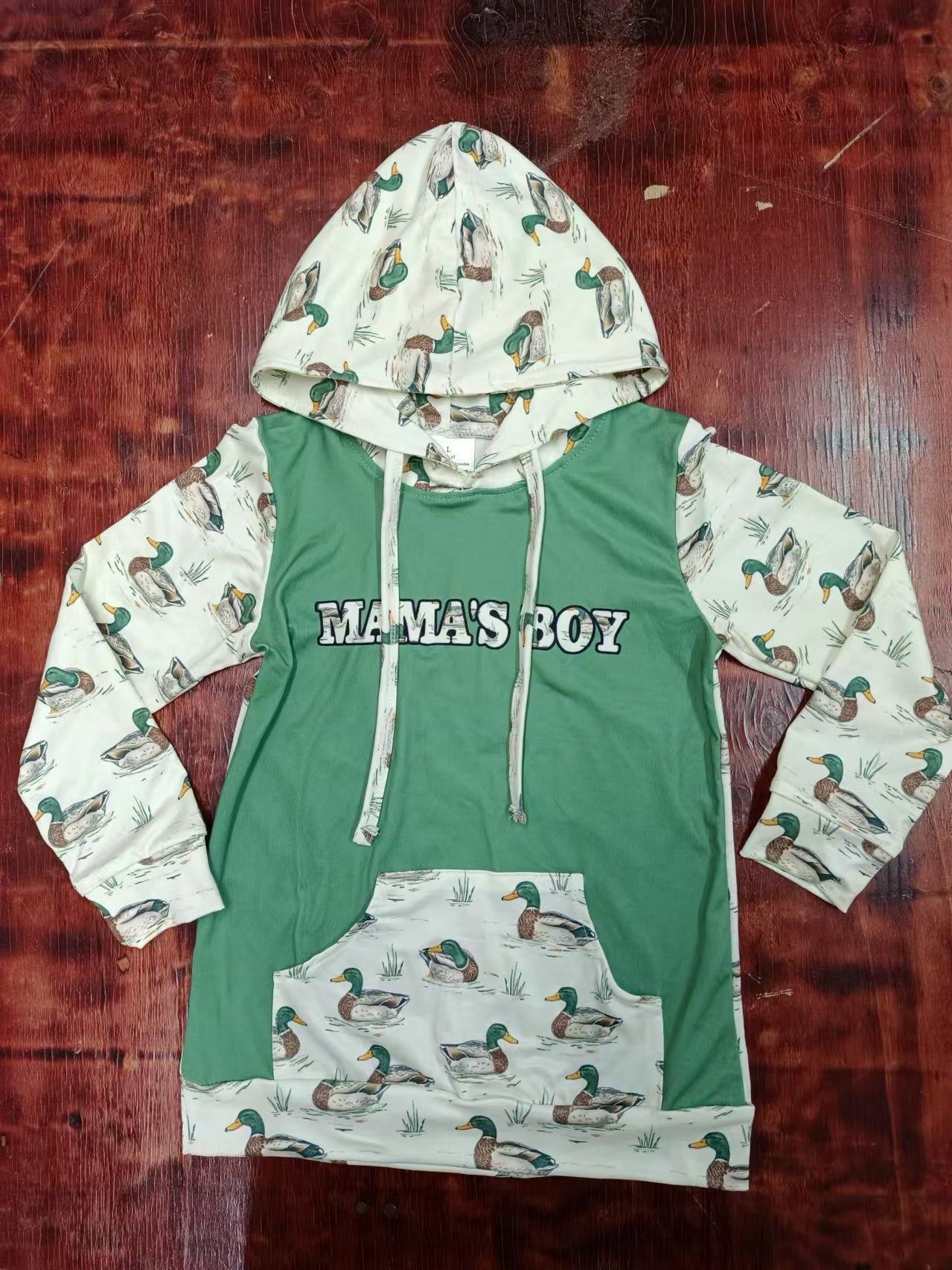 Preorder (moq 5)Baby Boys Mama's Boy Green Fishing Hooded Cardigan Tops