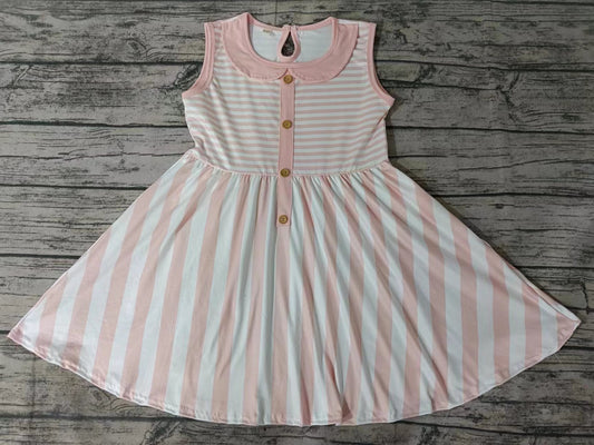 Baby Girls Stripes Sleeveless Knee Length Dresses preorder (moq 5)