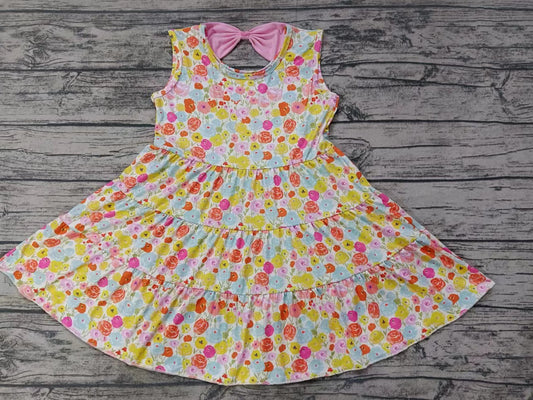 Baby Girls Small Flowers Sleeveless Knee Length Dresses preorder (moq 5)