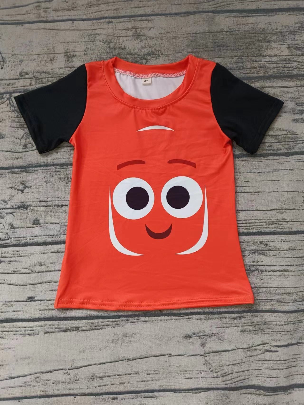 Baby Boys Fishing Orange Short Sleeve Tee Shirts Tops preorder (moq 5)