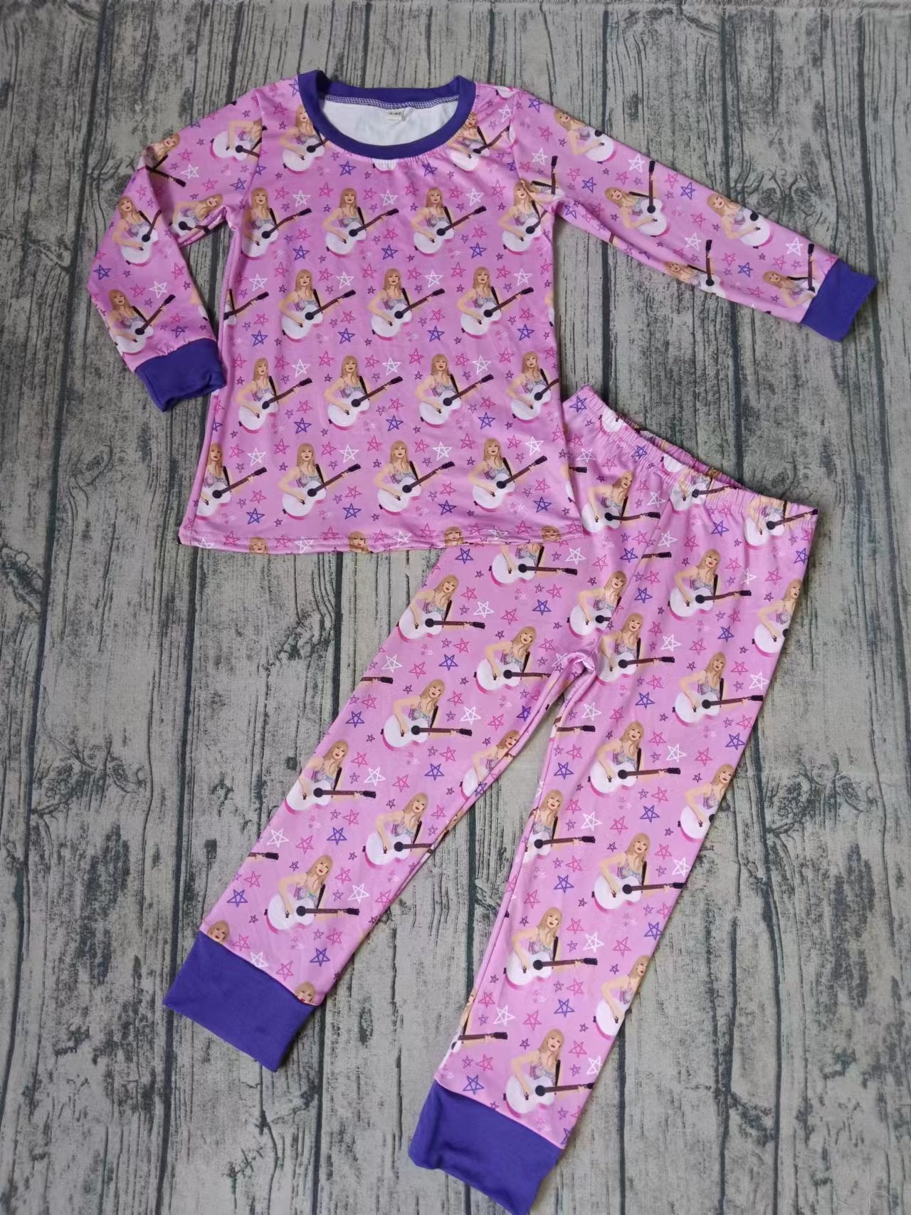 Baby Girls Lavender Singer Shirt Top Pants Pajamas Clothes Sets preorder(MOQ 5)