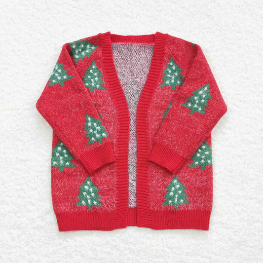 Baby Girls Red Christmas Tree Long Sleeve Sweaters