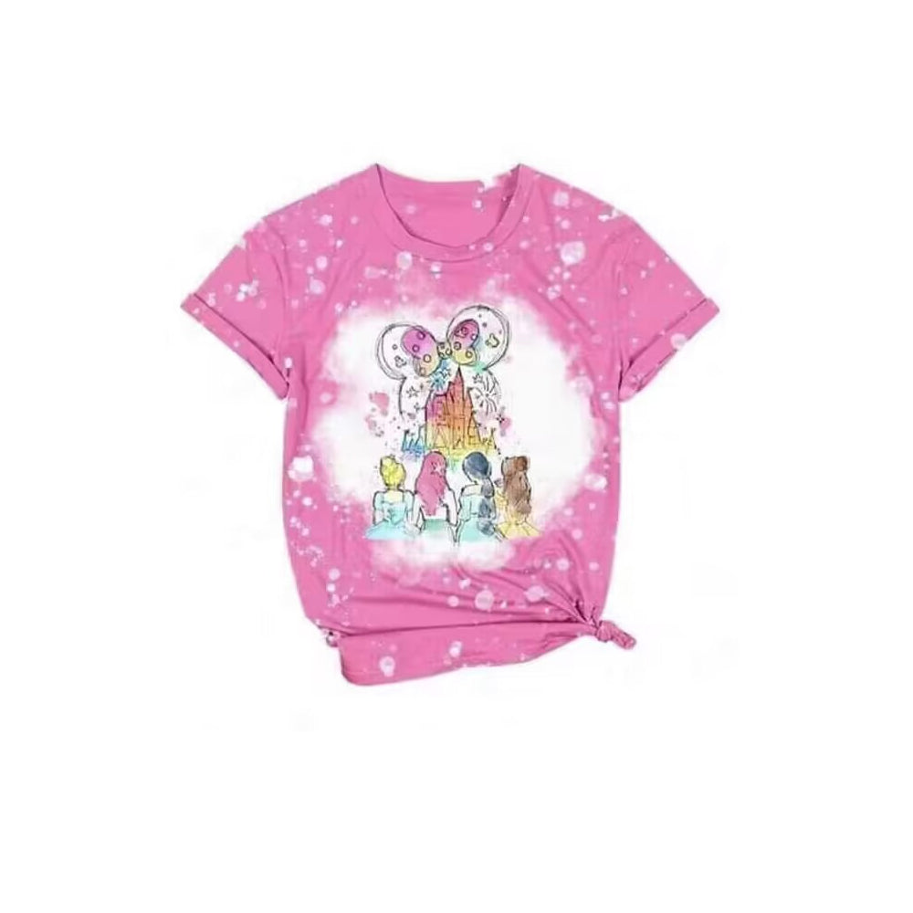 Baby Girls Short Sleeve Pink Princess Tee Shirts Tops Preorder (moq 5)