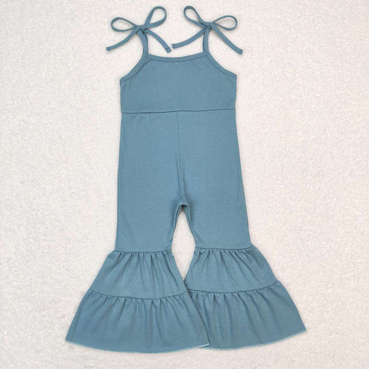 Baby Girls Toddler Blue Straps Bell Pants Jumpsuits