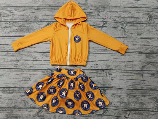 Baby Girls Huston Team Hooded Top Skirts Clothes Sets preorder(moq 5)