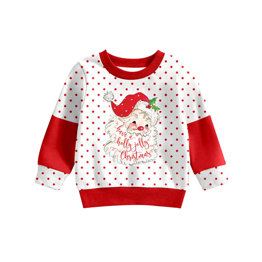 Baby Girls Christmas Red Dots Santa Special Long Sleeve Tee Shirts preorder(moq 5)