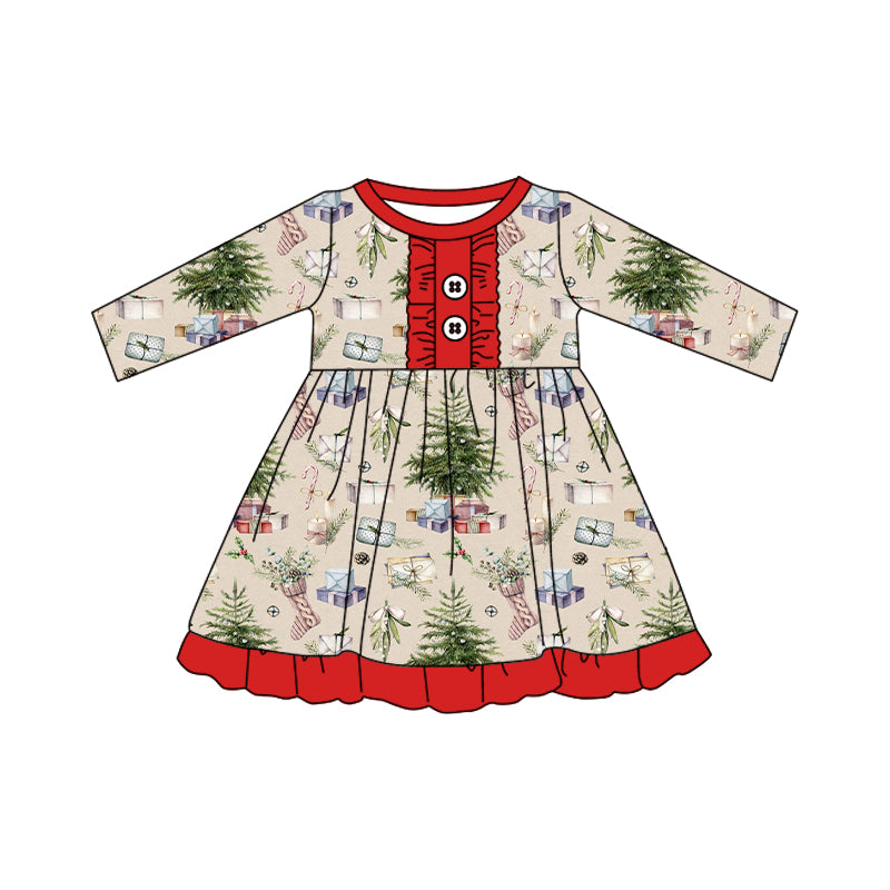 Baby Girls Christmas Present Ruffle Dresses preorder(moq 5)