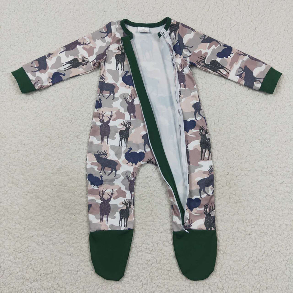 Baby Girls Boys Infant Deer Camo Fall Rompers