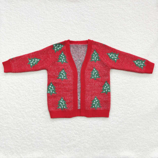 Baby Girls Red Christmas Tree Long Sleeve Sweaters