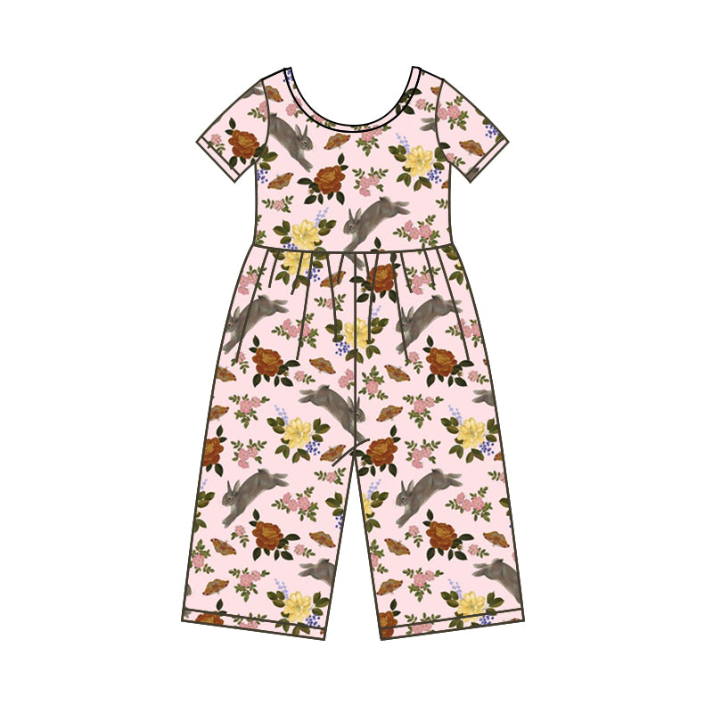 Baby Girls Easter Rabbit Short Sleeve Jumpsuits preorder(moq 5)