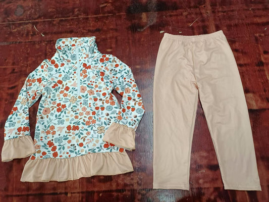 Baby Girls Pink Flowers Pullover Top Legging Clothes Sets preorder(MOQ 5)