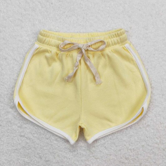 Baby Girls Light Yellow Summer Sports Design Shorts
