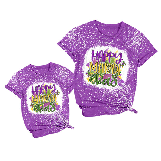 Adult Women Mardi Gras Mama Purple Short Sleeve Shirts Preorder(moq 5)