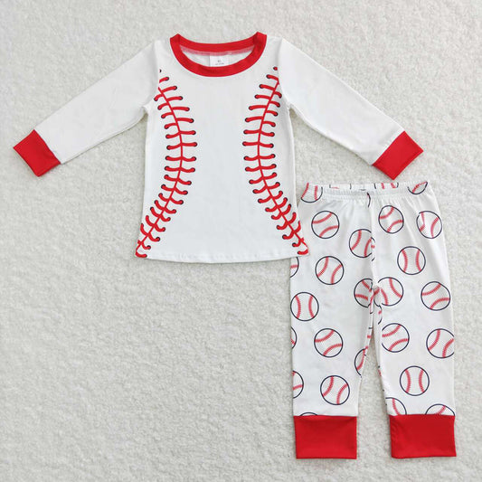 Baby Boys Baseball Long Sleeve Top Pants Pajamas Clothes Sets