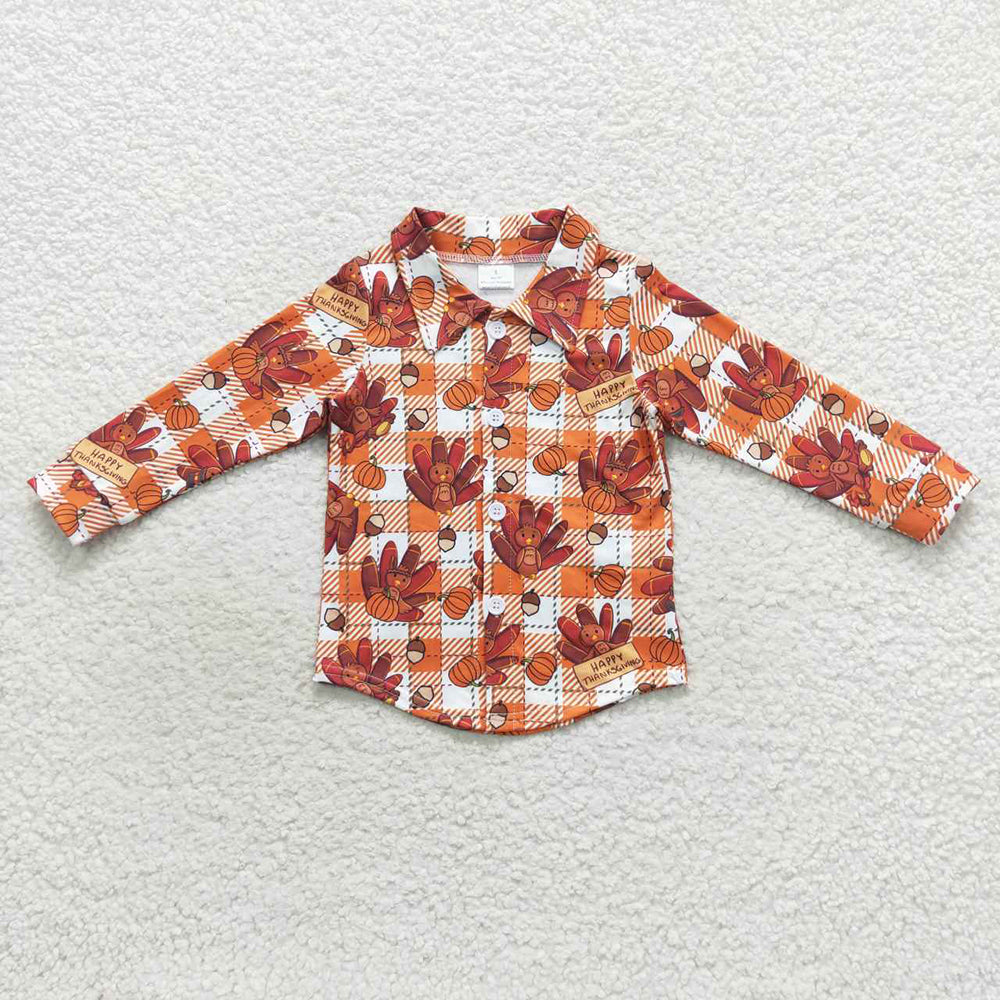 Baby Boys Turkey Long Sleeve Shirts Pullover Tops