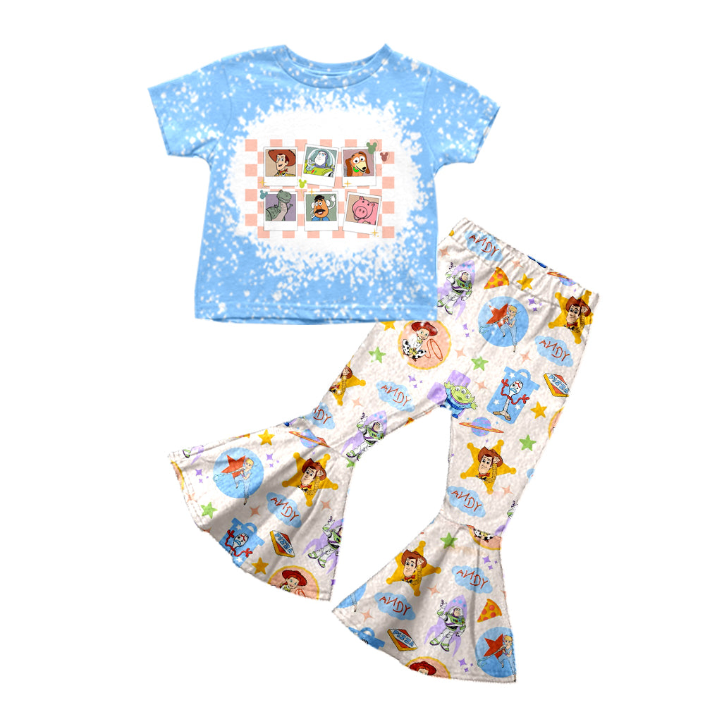 Baby Girls Cartoon Toys Blue Bell Pants Clothes Sets preorder(moq 5)