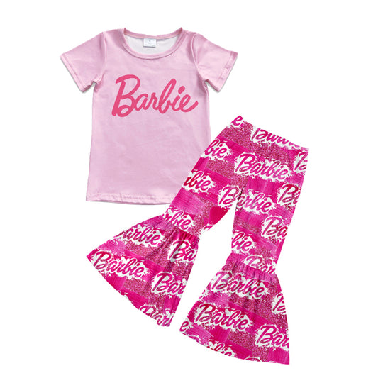 Baby Girls Pink Doll Shirt Bell Pants Clothing Sets preorder(moq 5)