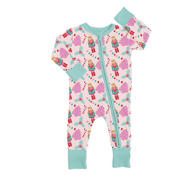 Baby Infant Girls Pink Soldier Long Sleeve Zip Rompers preorder(moq 5)