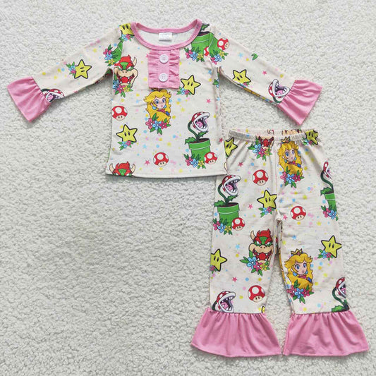 Baby Girls Game Pajamas Ruffle Clothes Sets