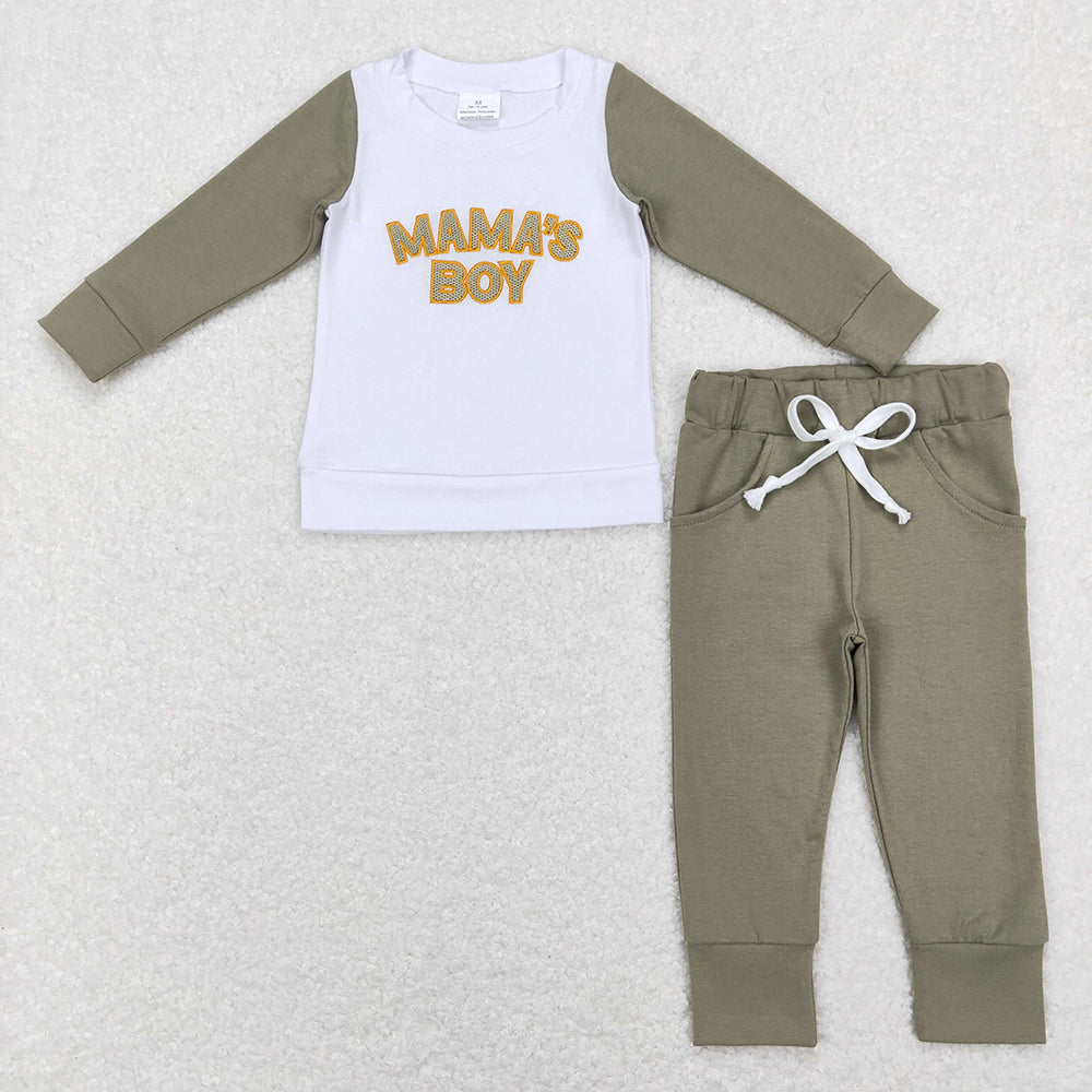 Baby Boys Mama's Boy Top Legging Pants Clothes Sets