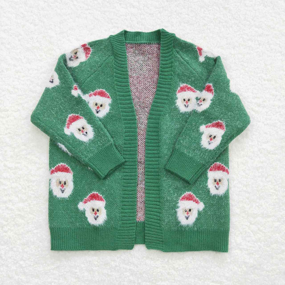 Baby Girls Green Christmas Santa Long Sleeve Sweaters