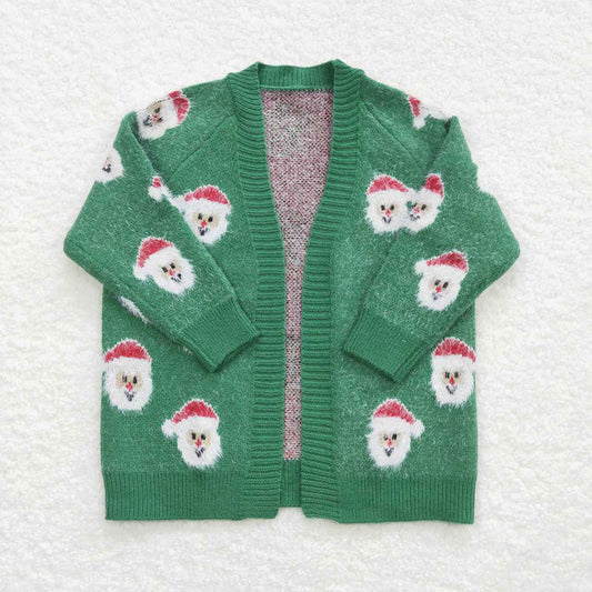 Baby Girls Green Christmas Santa Long Sleeve Sweaters