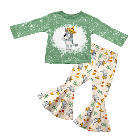 Baby Girls Western Cartoon Dogs Top Pants Clothes Sets preorder(moq 5)