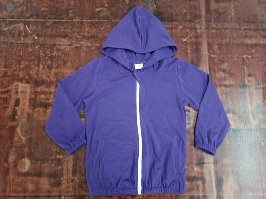 Preorder (moq 5)Baby Girls Purple Hooded Zip Cardigan Tops