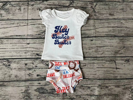 Baby Girls Toddler Baseball Shirt Bummies Clothes Sets