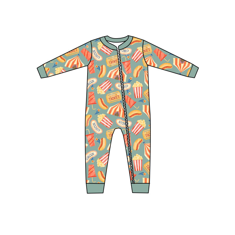 Baby Kids Ticket Long Sleeve Zip Rompers preorder(moq 5)