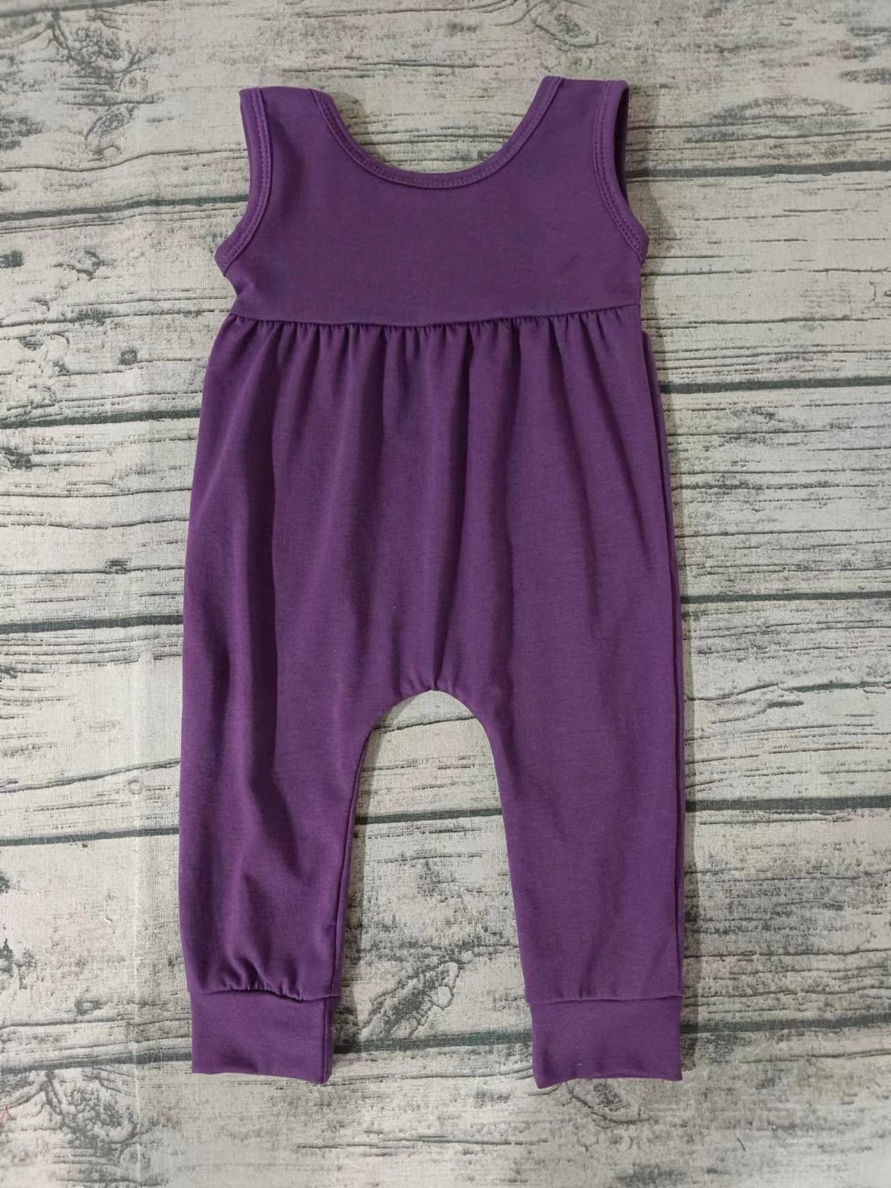 Baby Girls Purple Cotton Sleeveless Rompers preorder(moq 5)