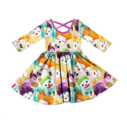 Baby Girls Colorful Withces Twirl Dresses preorder(moq 5)