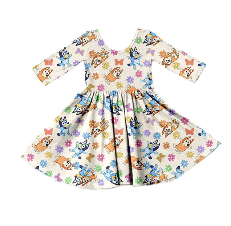 Baby Girls Cartoon Dogs Butterfly knee length Dresses preorder(moq 5)