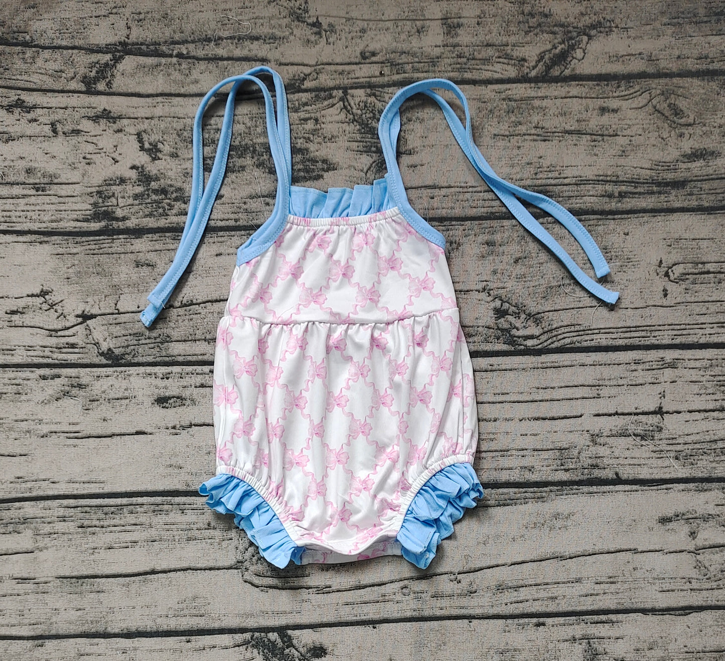 Baby Infant Girls Pink Square Straps Rompers