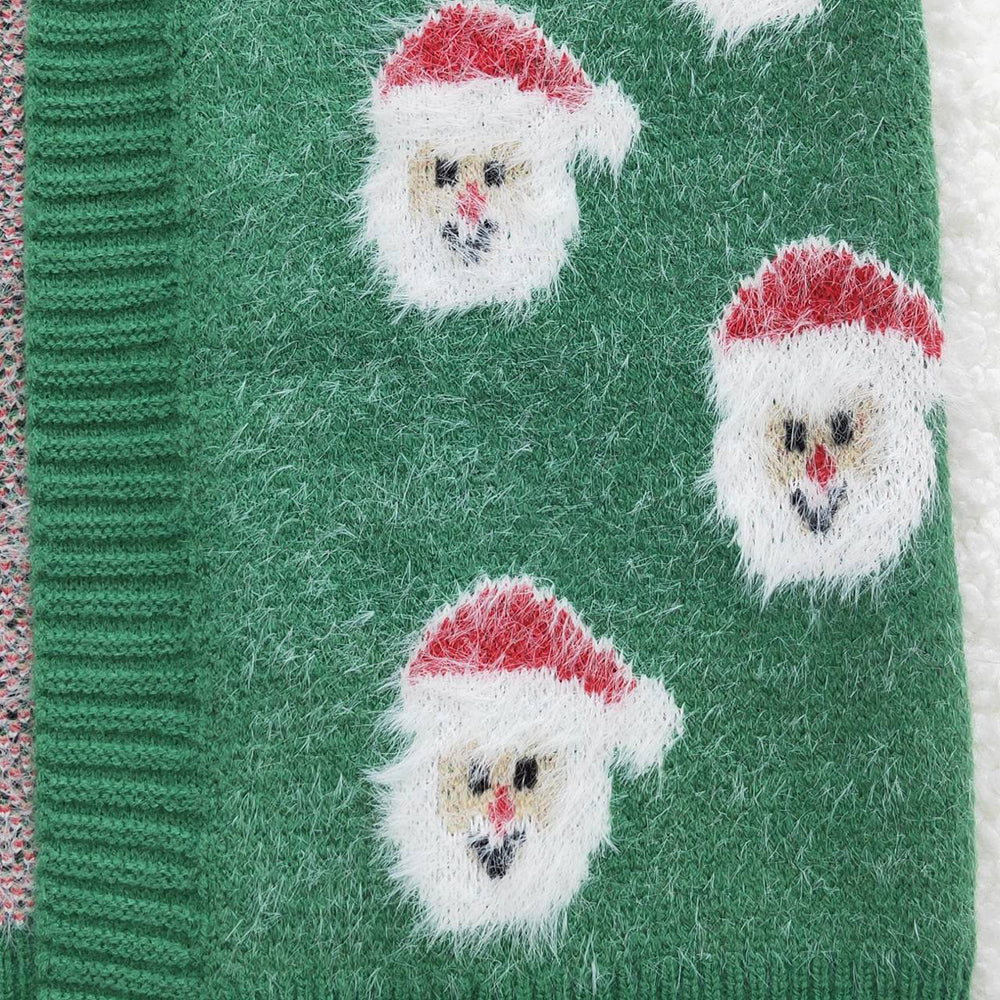 Baby Girls Green Christmas Santa Long Sleeve Sweaters