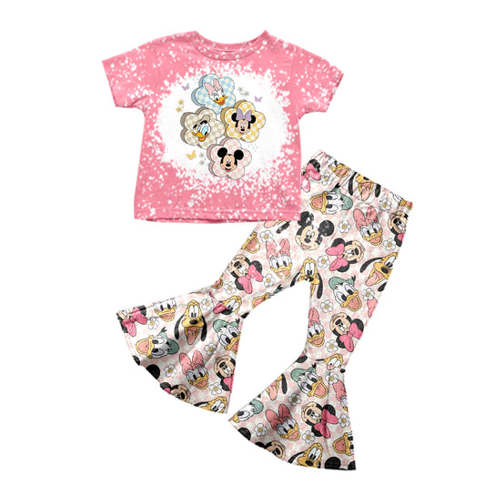 Baby Girls Cartoon Flowers Bell Pants Clothes Sets preorder(moq 5)