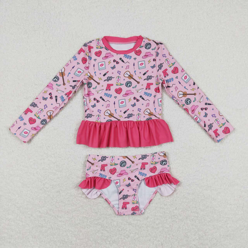 Baby Girls Sibling Long Sleeve Singer Top Bummie Swimsuits