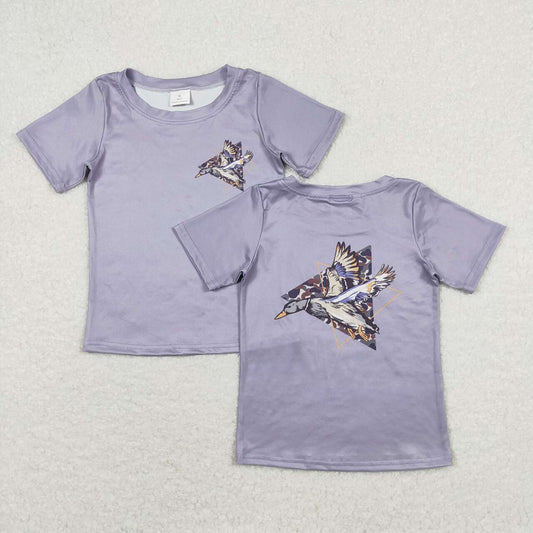 Baby Boys Grey Duck Camo Hunting Short Sleeve Tee Shirt Tops