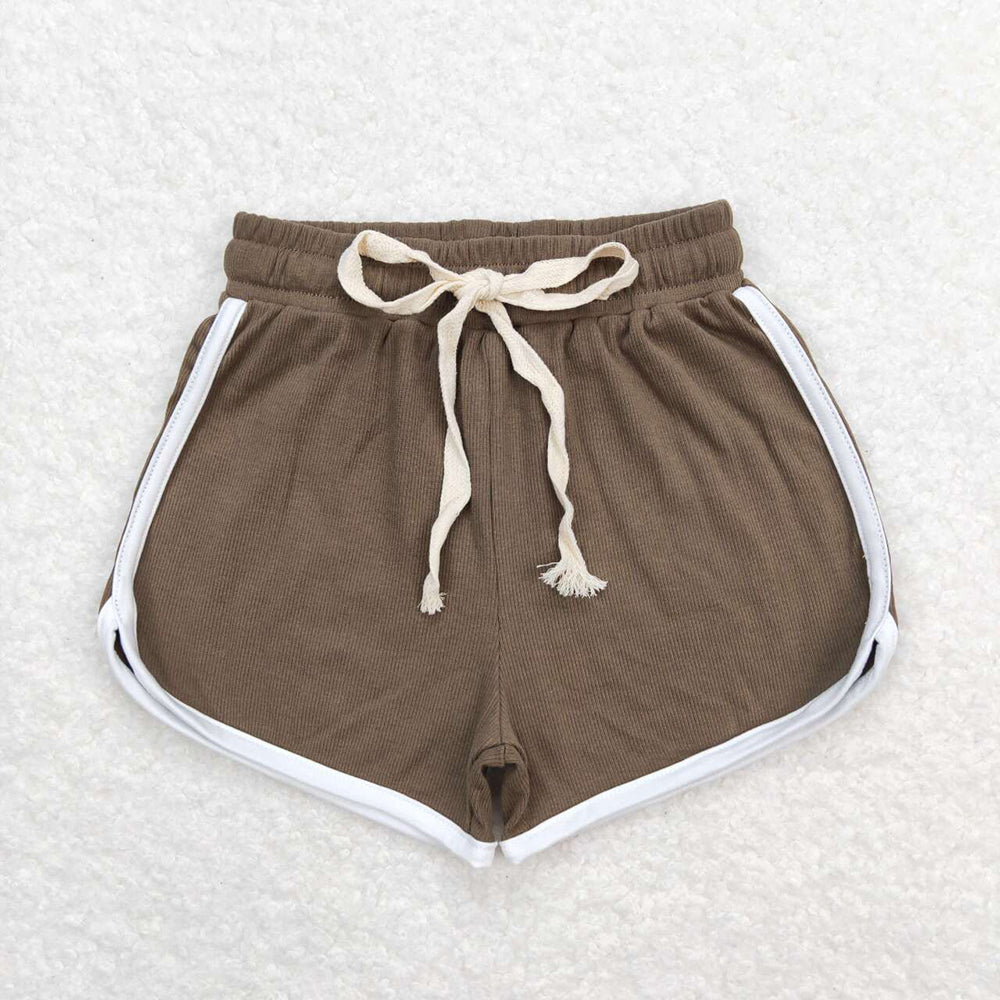 Baby Girls Dark Brown Summer Sports Design Shorts