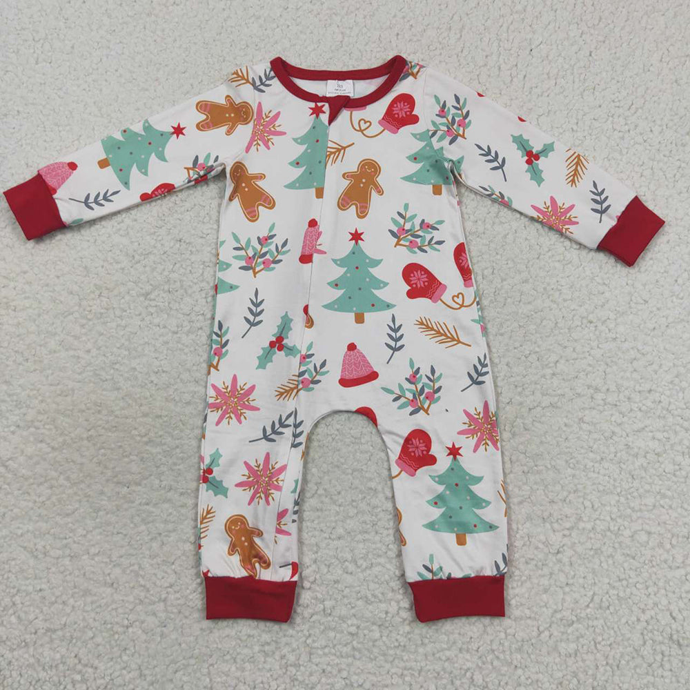 Baby Infant Kids Christmas Tree Zip Rompers